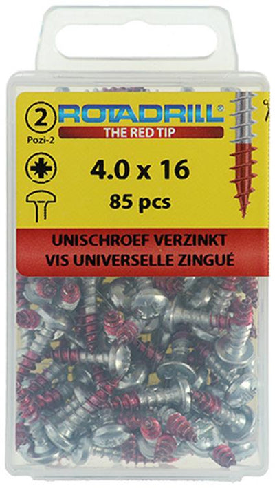 Rotadrill 1039828 - Universalschraube ck pzd vz 4,0x16mm (85) | 6 Stück