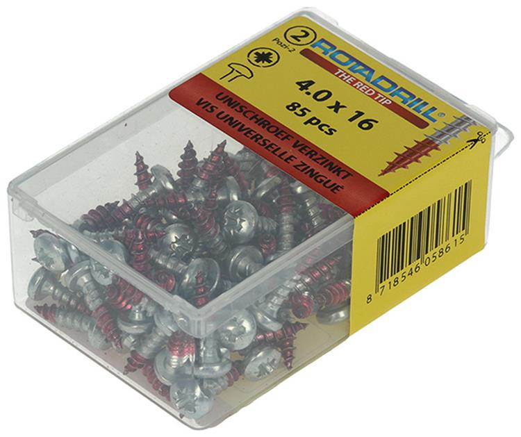 Rotadrill 1039828 - Universalschraube ck pzd vz 4,0x16mm (85) | 6 Stück