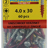 Rotadrill 1039830 - Universalschraube ck pzd vz 4,0x30mm (60) | 6 Stück