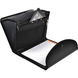 Sortiermappe Exacompta 55834e PP 33,5x25,5cm schwarz 6 Fächer Notizblock-Etiketten
