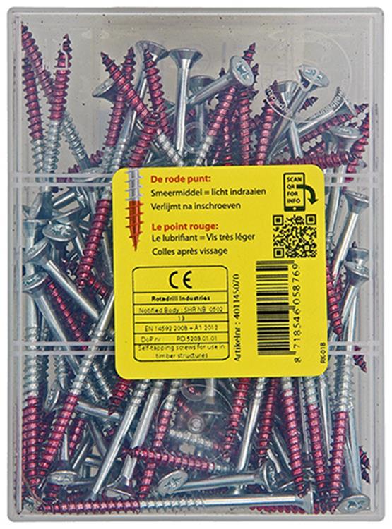 Rotadrill 1040026 - Universalschraube vkpzd vz 4,5x70mm (100) | 4 Stück