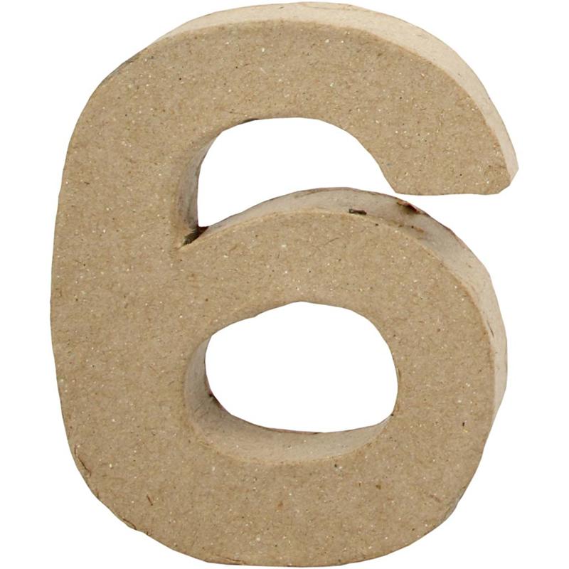 Creativ-Firmennummer, 6, H: 10 cm, B: 8,2 cm, Stärke 1,7 cm, 1 Stück