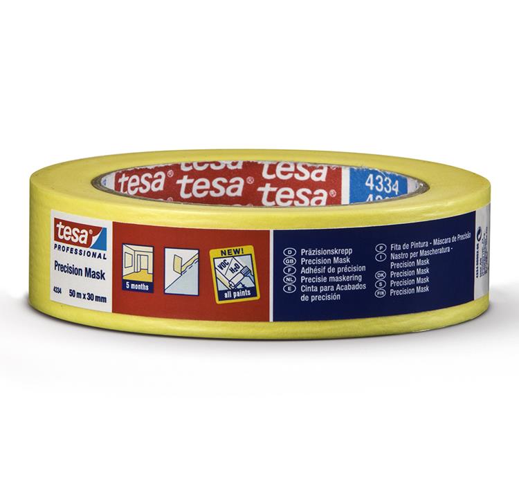 Tesa Professional 1002652 – 4334 Präzisionsmaske 50 m x 30 mm | 5 Stück