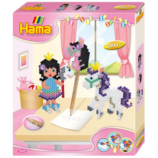 Hama -Eisenperlen komplettes Set Pony Play 2000 Stücke