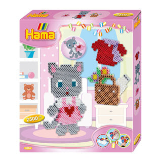 Hama String Perle Set Gift Box Cat Dress Up, 2500st.