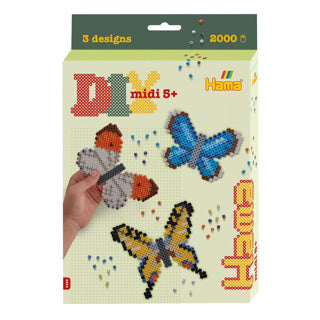 Hama Bügelperlen-Set Schmetterlinge, 2000-tlg.