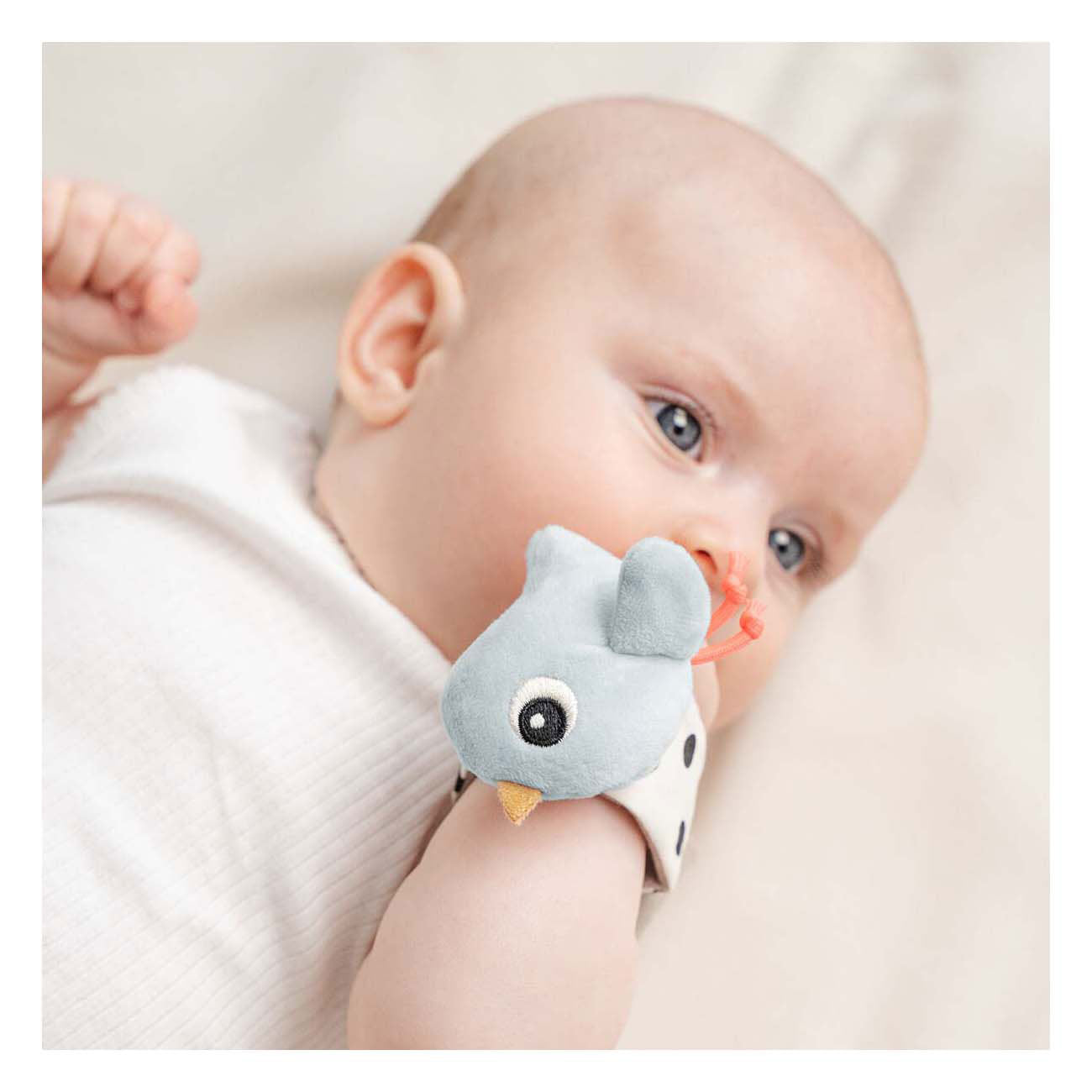 Erledigt von Hirsch Handgelenk Rassel Happy Clouds Blue, 2..