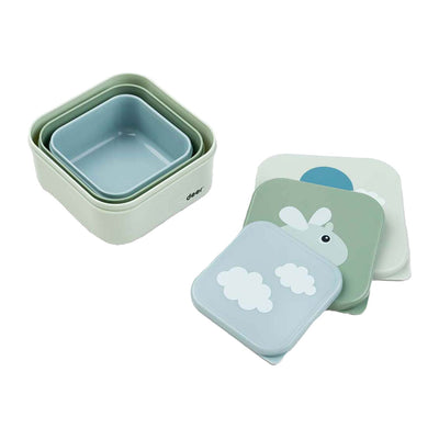Fertig von Hirsch Snackbox Happy Clouds Green, 3st.
