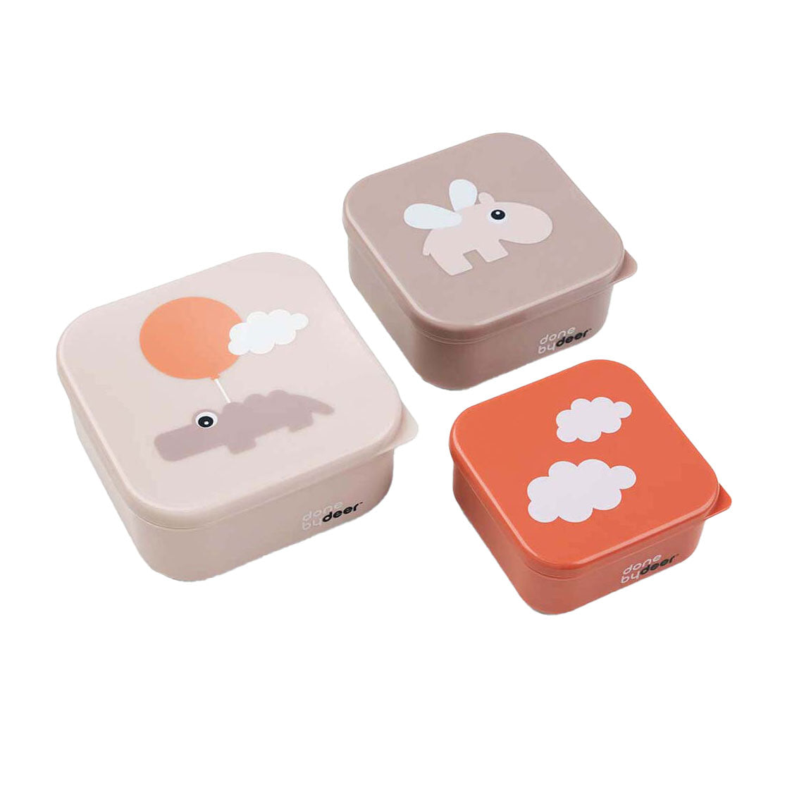 Fertig von Hirsch Snackbox Happy Clouds Pink, 3st.