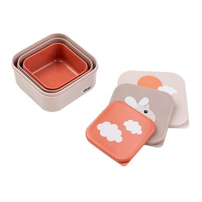 Fertig von Hirsch Snackbox Happy Clouds Pink, 3st.
