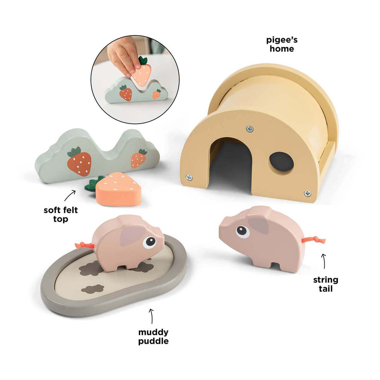 Erledigt von Hirsch Tiny Farm Holzspiel -Set -Taube