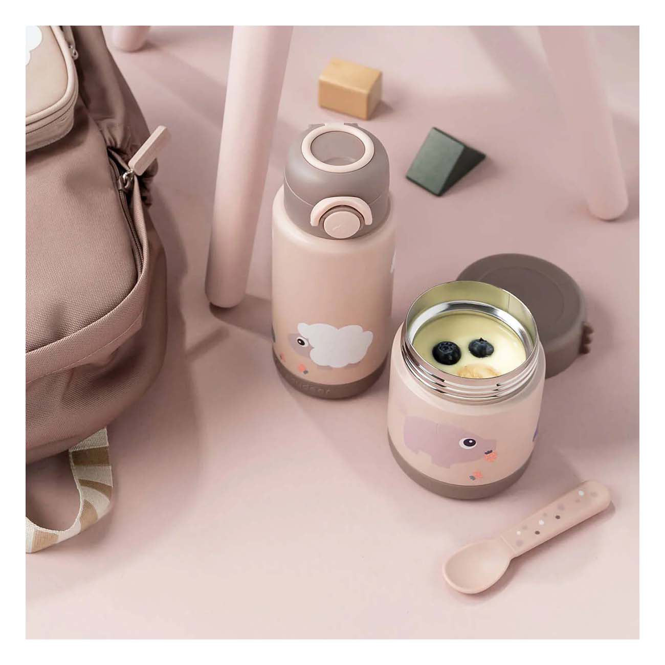 Erledigt durch hirschisolierte Trinkflasche Tiny Farm - Pink