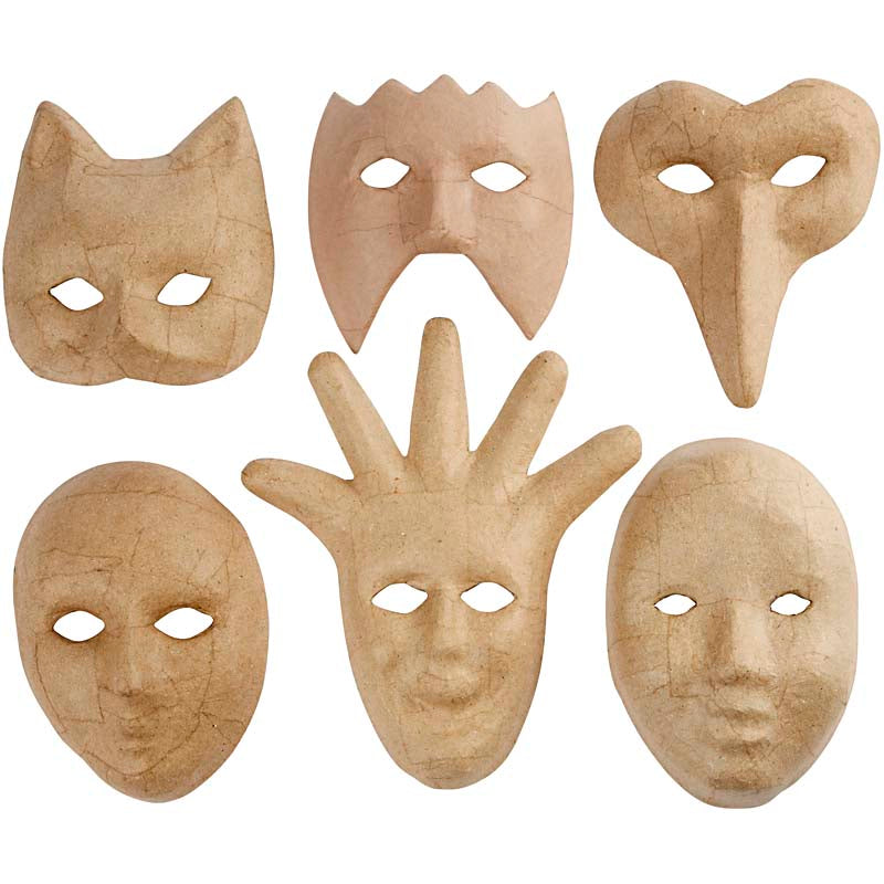 Creativ Firmenmasken, H: 12-21 cm, 6 Stück 1 Box