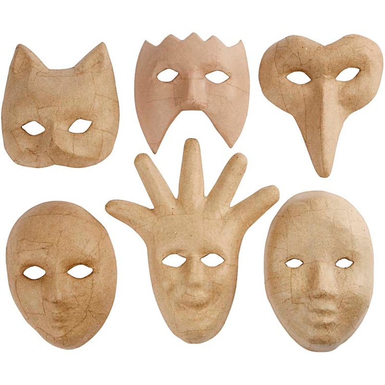 Creativ Firmenmasken, H: 12-21 cm, 6 Stück 1 Box