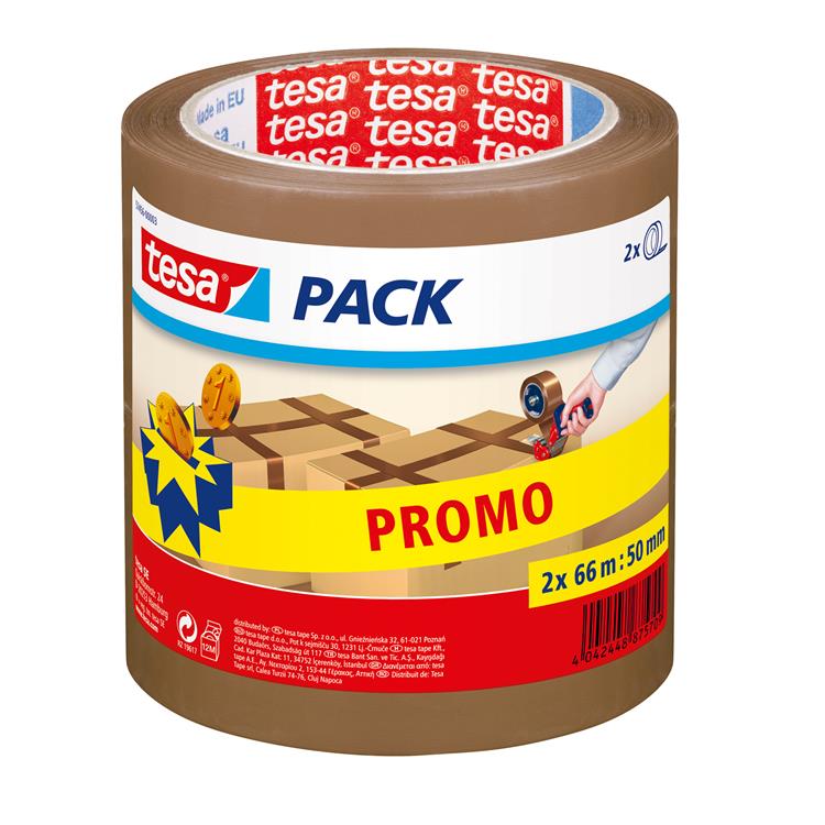 Tesa 1001677 – Packung mit 2 Rollen 66 m x 50 mm | 6 Stück