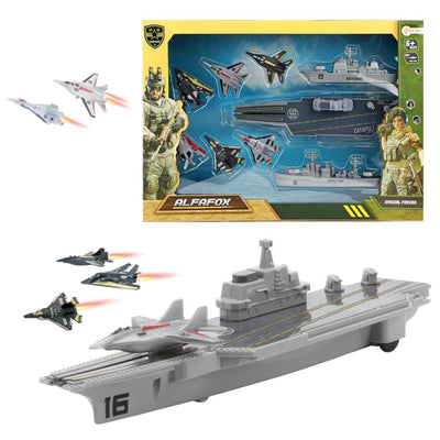 Toi-Toys TOI Toys Alfafox Militärflugzeugträger mit Startkampfflugzeugen