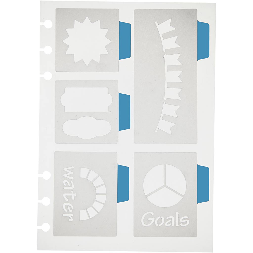 Vorlage, 5 große Motive, Blatt 12,5x17,5 cm, 1 Blatt