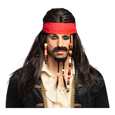 Boland -Perücken -Tobias mit Bandana, Schnurrbart und Bart