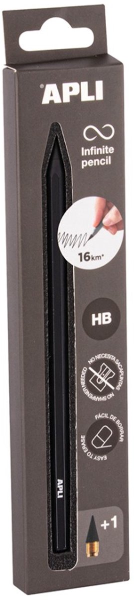Apli Kinderbleistift schwarz, endloses Schreiben, langlebig.