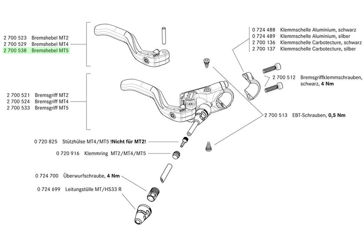 Magura MT5 Bremshebel 2-Finger Aluminium ab 2015