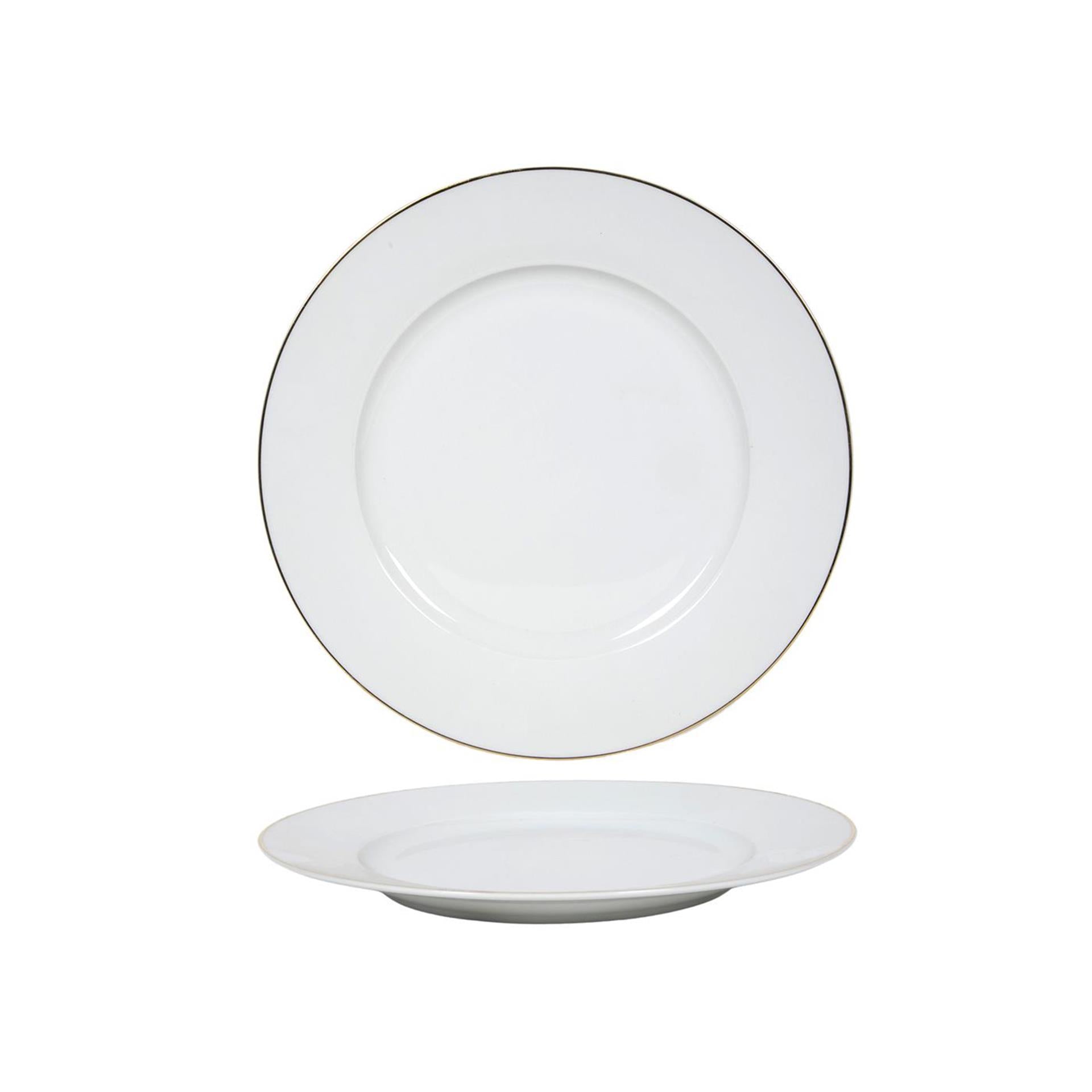 Teller mit Weißgoldrand, ø27 cm, 6er-Box