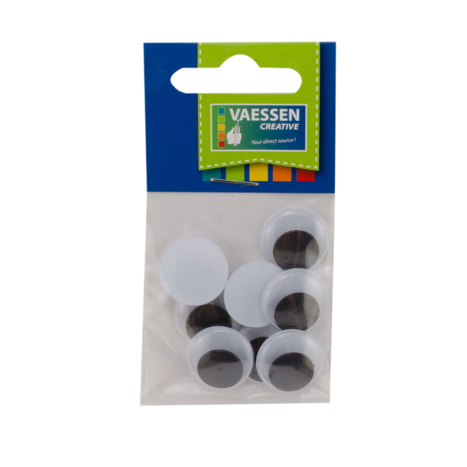 Vaessen creative • Kulleraugen weiß-schwarz 18mm 8St