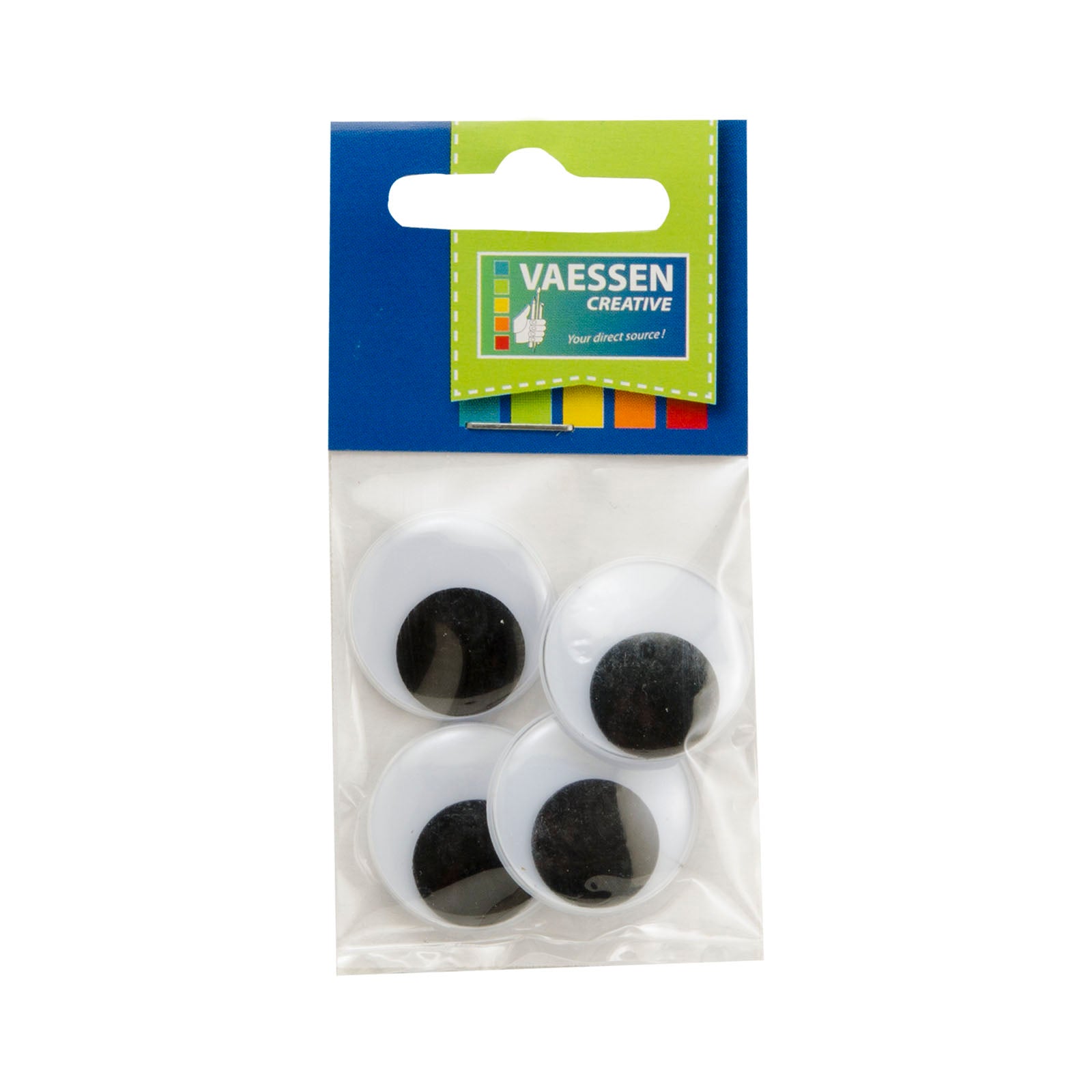 Vaessen creative • Kulleraugen weiß-schwarz 25mm 4St
