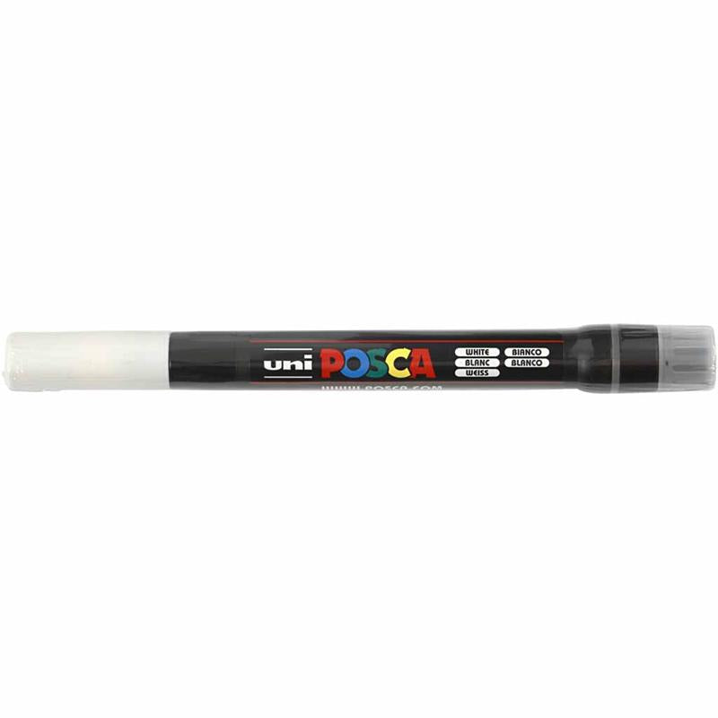 UNI-POSCA POSCA-Marker, AFM PCF350, Leitungsdicke 1-10 mm, Pinsel, weiß, 1 Stück