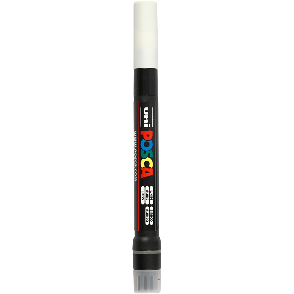 UNI-POSCA POSCA-Marker, AFM PCF350, Leitungsdicke 1-10 mm, Pinsel, weiß, 1 Stück