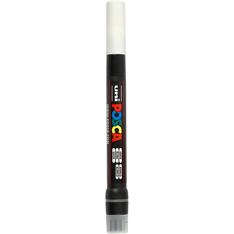 UNI-POSCA POSCA-Marker, AFM PCF350, Leitungsdicke 1-10 mm, Pinsel, weiß, 1 Stück