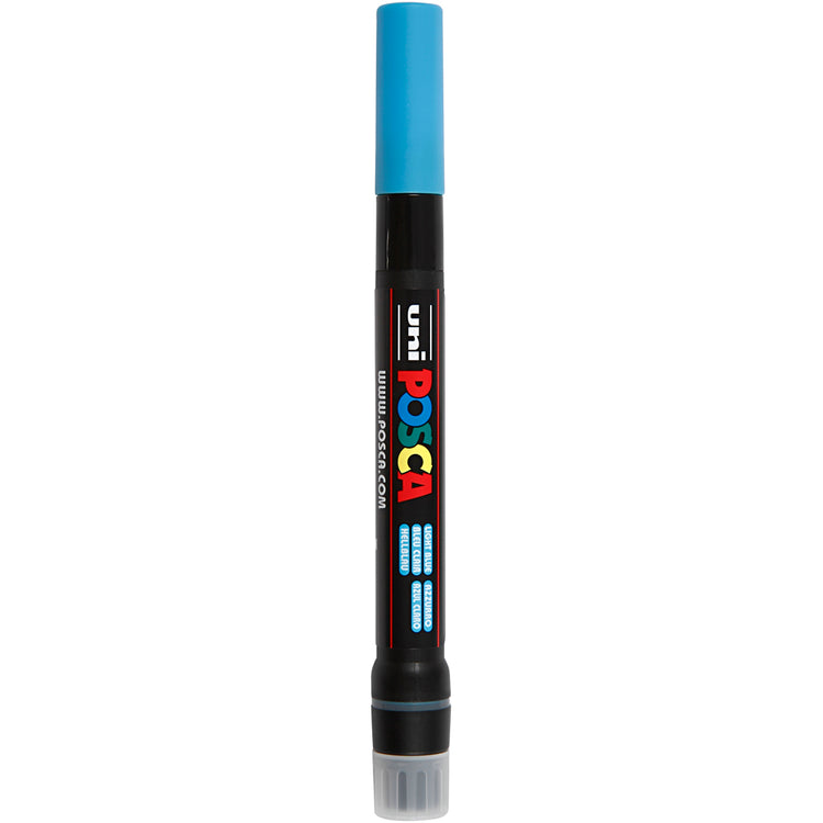 UNI-POSCA POSCA-Marker, AFM PCF350, Leitungsdicke 1-10 mm, Pinsel, hellblau, 1 Stück