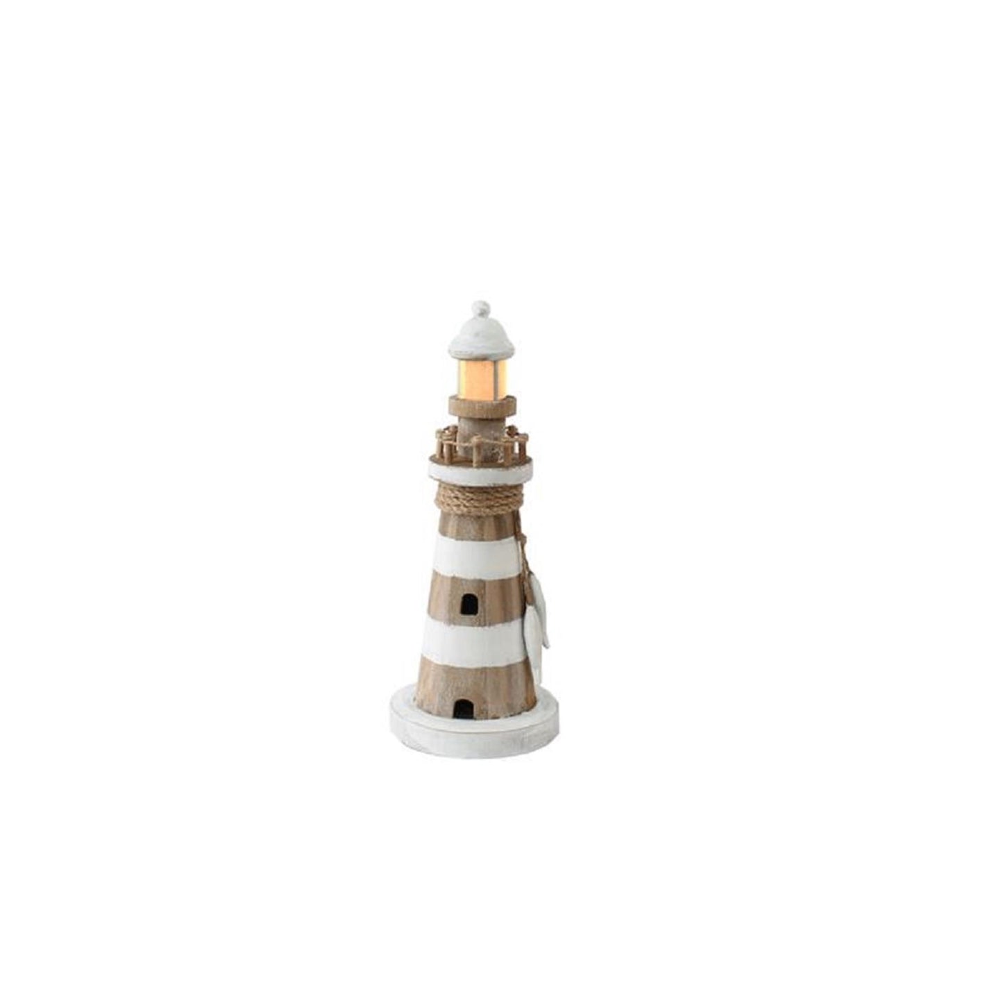 Gerkimex Leuchtturm Holz mit Licht 11,5x11,5x29cm