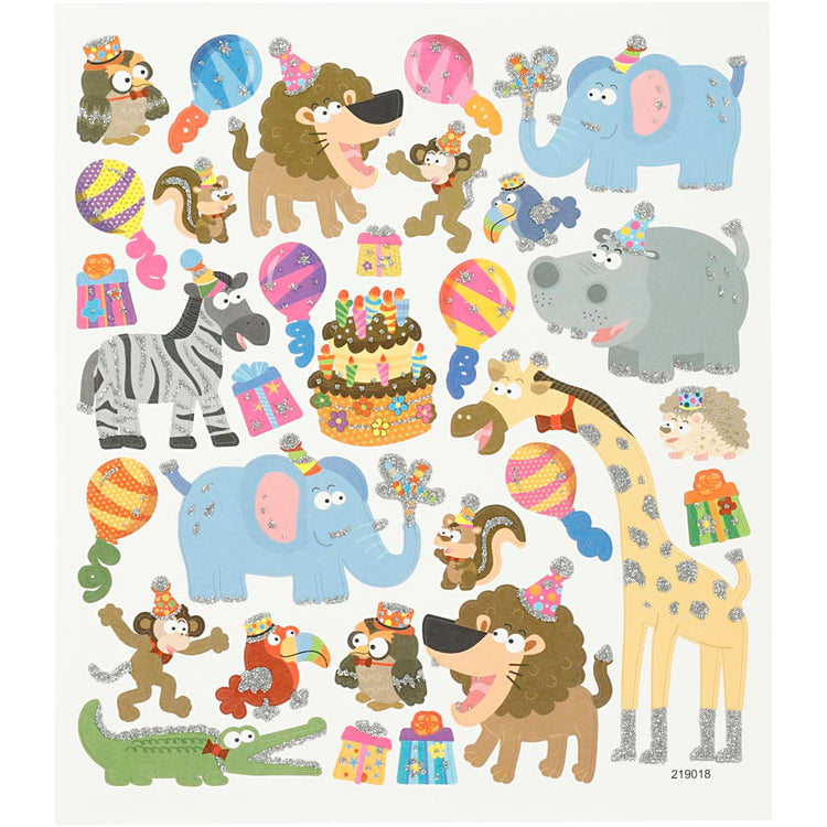 Creativ Firmenaufkleber, Tiergeburtstag, Blatt 15x16,5 cm, 1 Blatt