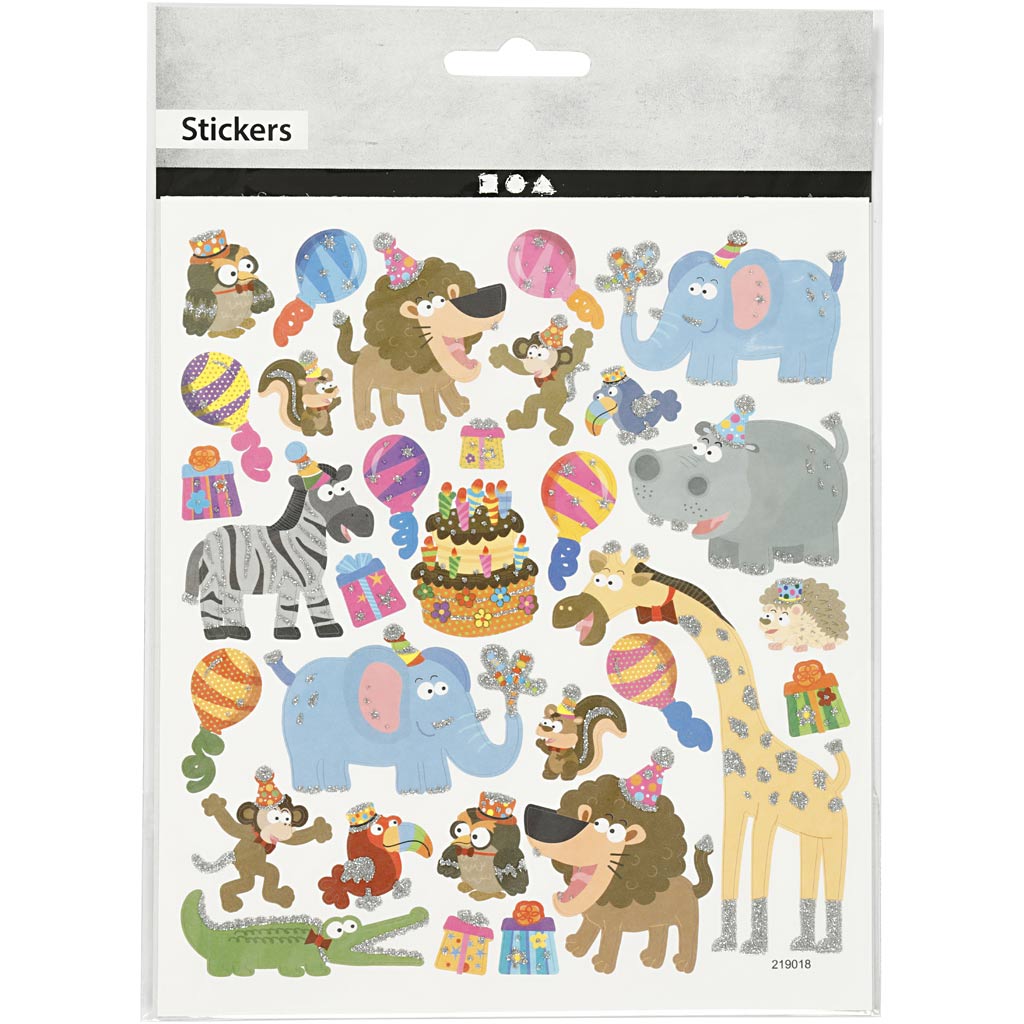 Creativ Firmenaufkleber, Tiergeburtstag, Blatt 15x16,5 cm, 1 Blatt