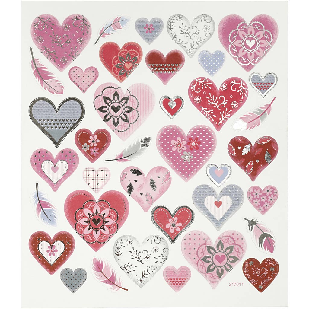 Creativ Firmenaufkleber, Herzen, Blatt 15x16,5 cm, 1 Blatt