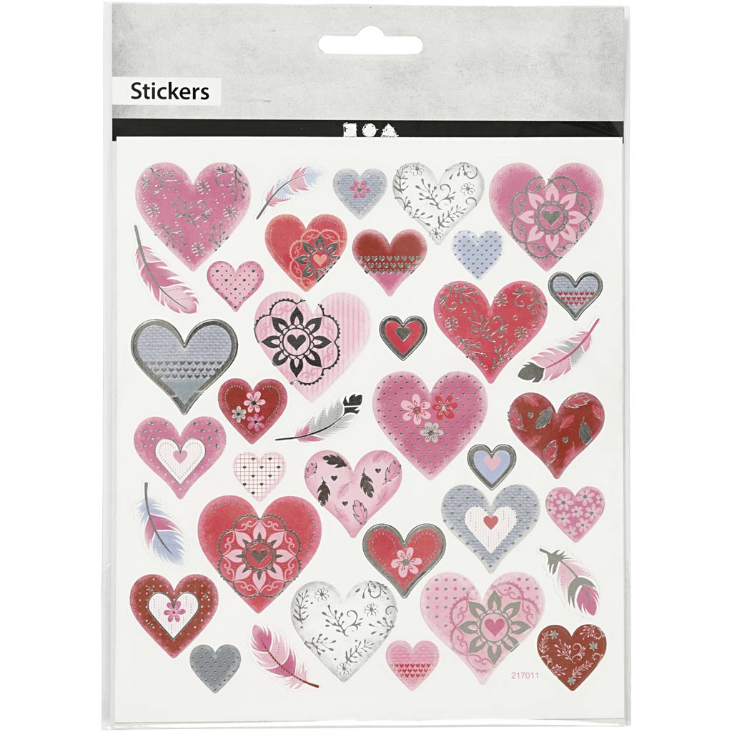 Creativ Firmenaufkleber, Herzen, Blatt 15x16,5 cm, 1 Blatt