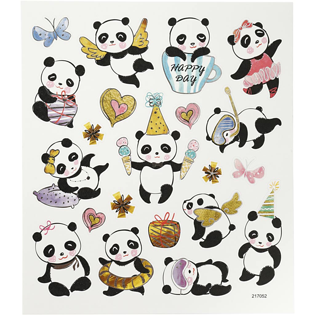 Creativ Firmenaufkleber, Pandas, Blatt 15x16,5 cm, 1 Blatt