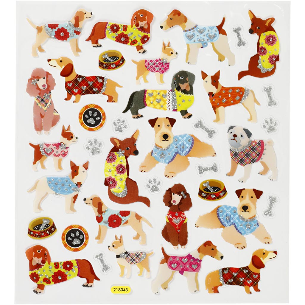 Creativ Firmenaufkleber, Hunde, Blatt 15x16,5 cm, 1 Blatt