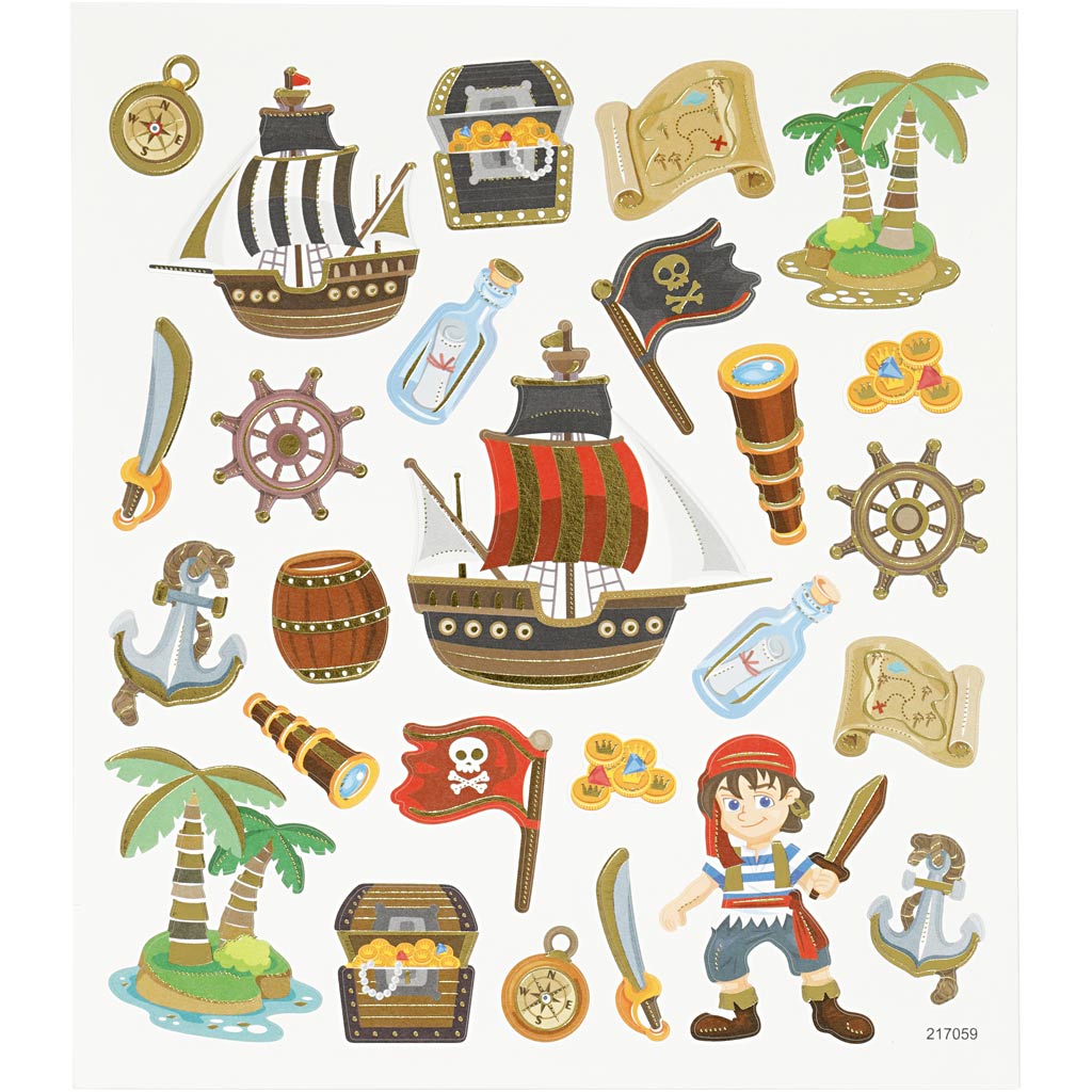Creativ Firmenaufkleber, Piraten, Blatt 15x16,5 cm, 1 Blatt