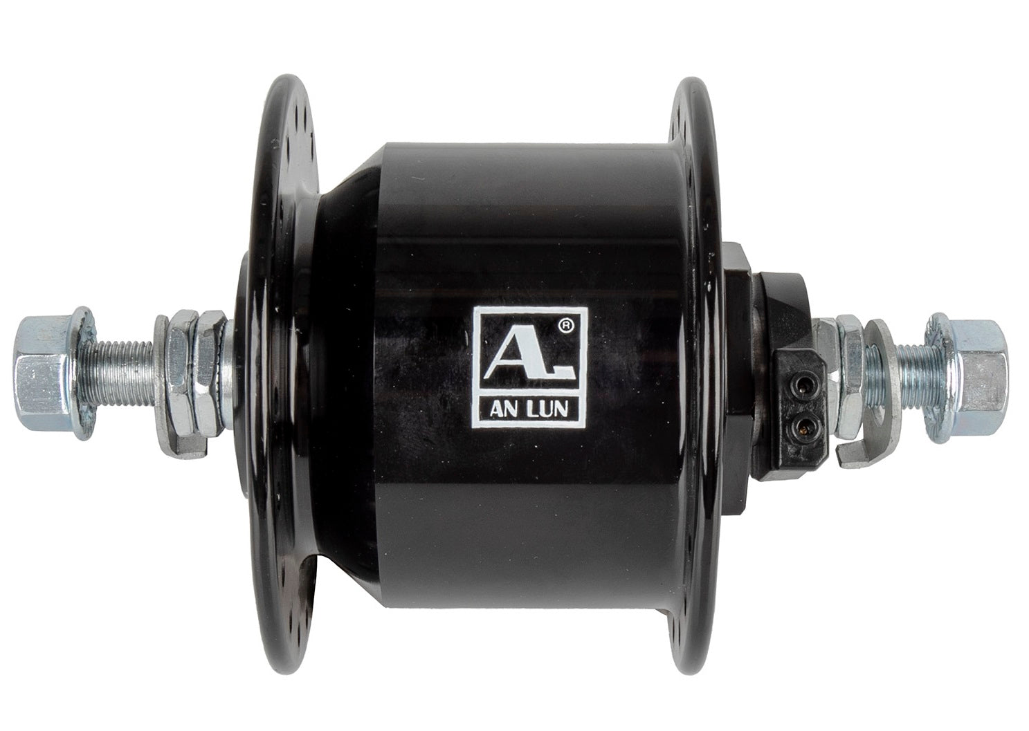 Ein Lun Anlun Vornaf Naaf Dynamo 36G Shimano Comp Food Achse Schwarz