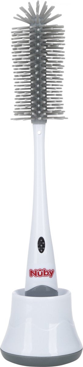 Nûby nuby - Flaschenbürste aus Silikon mit Halter - Grau