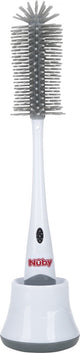 Nûby nuby - Flaschenbürste aus Silikon mit Halter - Grau