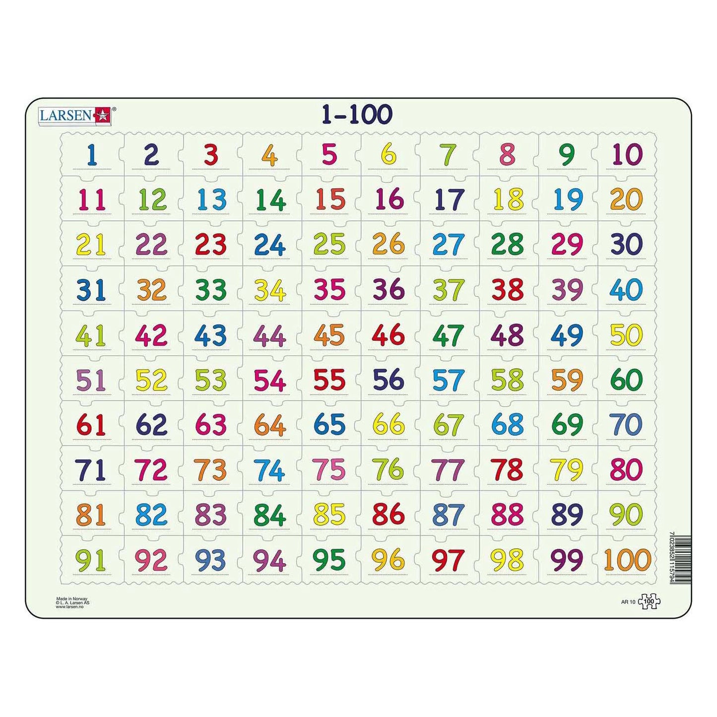 Selecta Larsen spielen Puzzle Lederberechnungsnummern 1-100, 100..