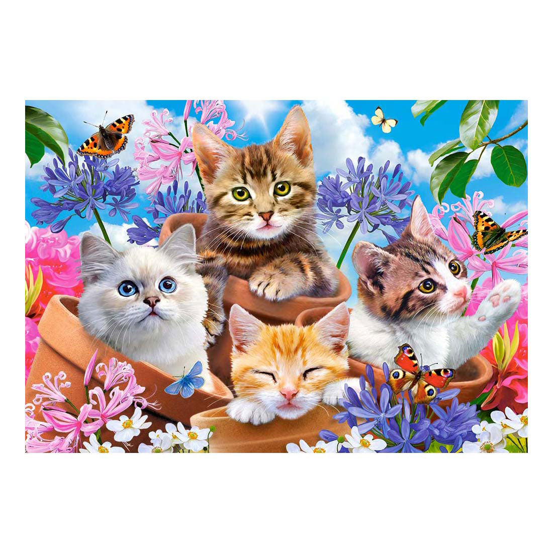 Selecta Castorland Puzzle Kätzchen mit Blumen, 500 Teile.