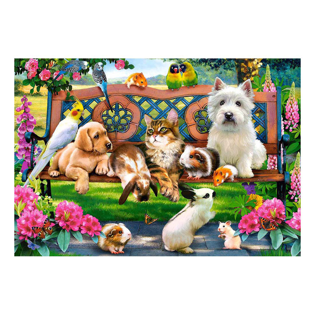 Selecta Castorland Puzzle Haustiere im Park, 1000 Teile.