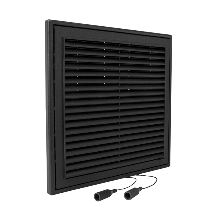 Renson 1069264 – oberflächenmontiertes verstellbares Gitter PVC 732 (250 x 250) str 9005 (schwarz) | 2 Stk