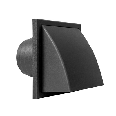 Renson 1069267 - Dunstabzugshaubengitter 1 Klappe PVC 741 (100-130) str 9005 (schwarz) | 2 Stk