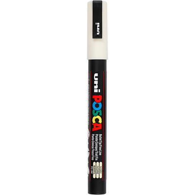 UNI-POSCA POSCA-Marker, AFM-PC-3M, Leitungsdicke 0,9-1,3 mm, fein, Elfenbein, 1 Stück