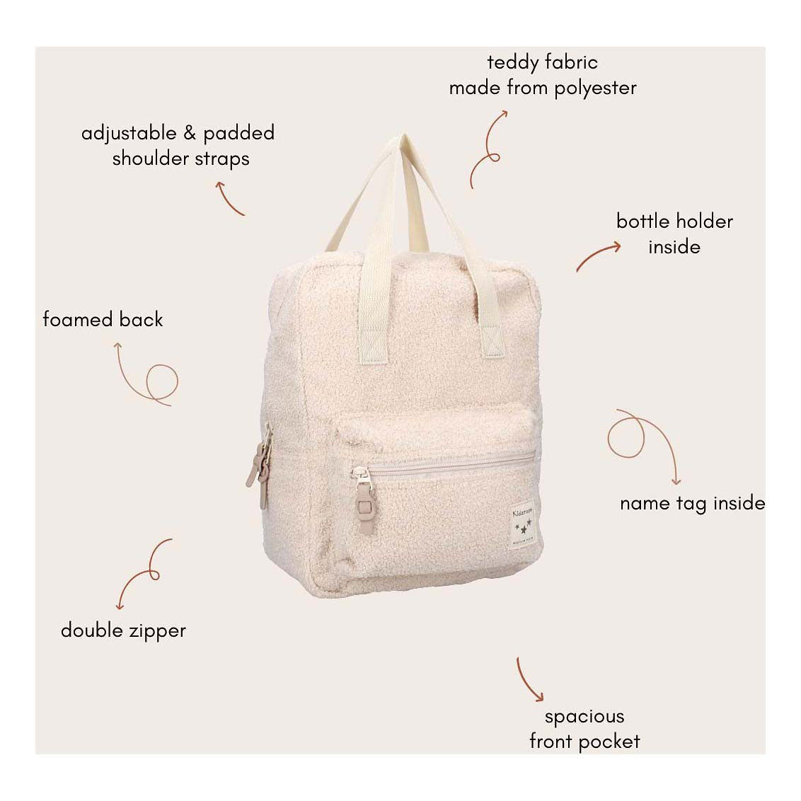 Kidzroom Rucksack Berlin Soft Flüstern Beige