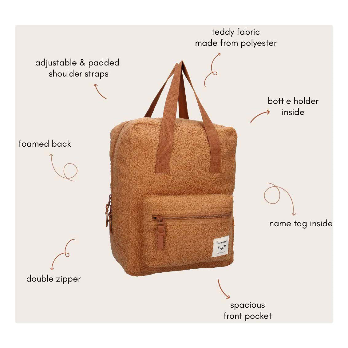 Kidzoom Rucksack Berlin Soft Flüstern braun